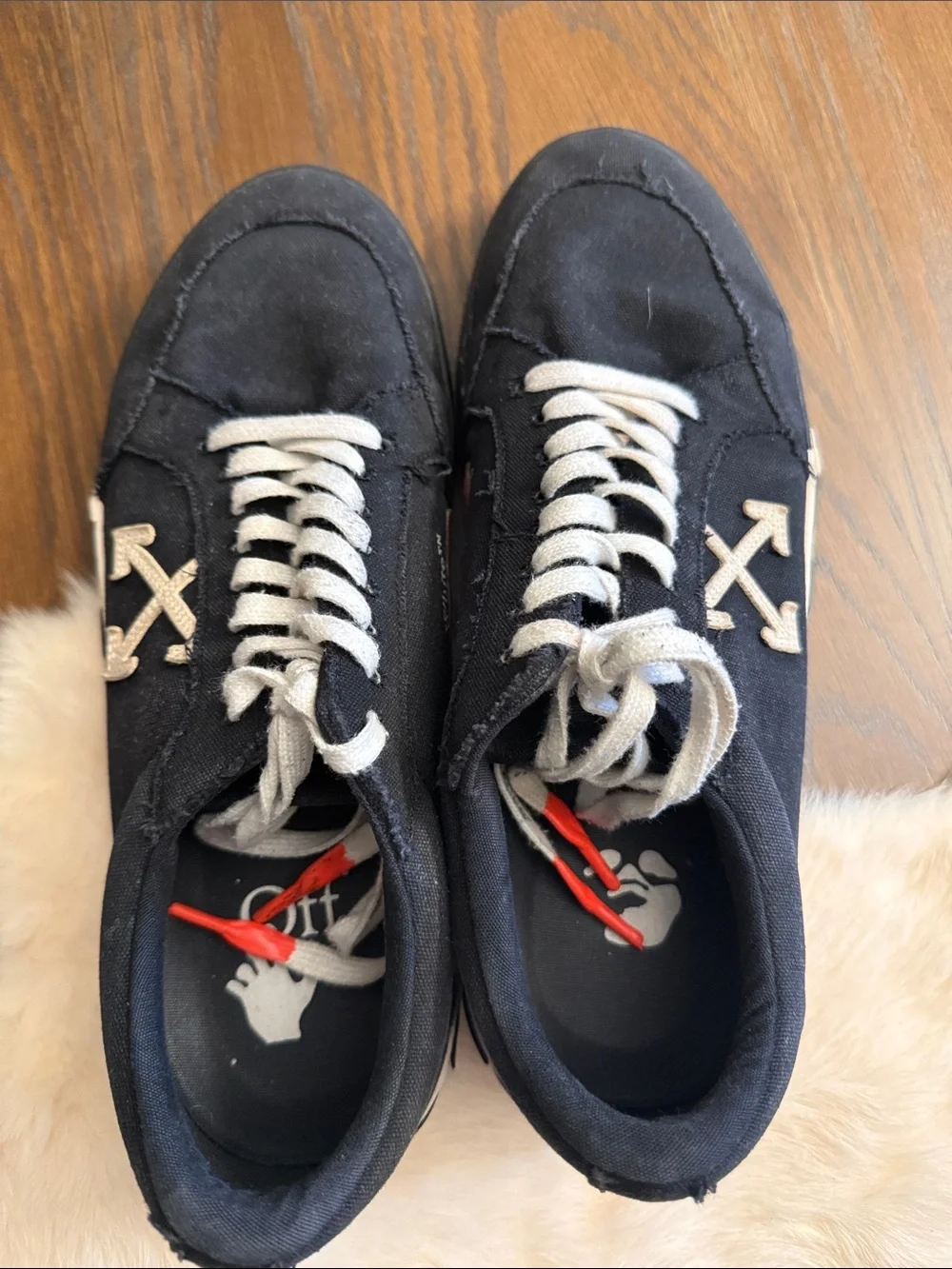 Off White Low Vulcanized canvas sneakers in black and white Lace-Up Sneakers 46 - Picture 5 of 9